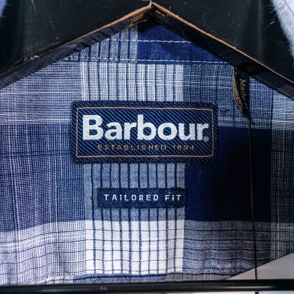 Barbour Tailored Fit Plaid Button Shirt XL Preppy Designer - Picture 6 of 12
